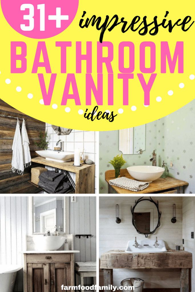 31+ Impressive DIY Rustic Farmhouse Bathroom Vanity Ideas