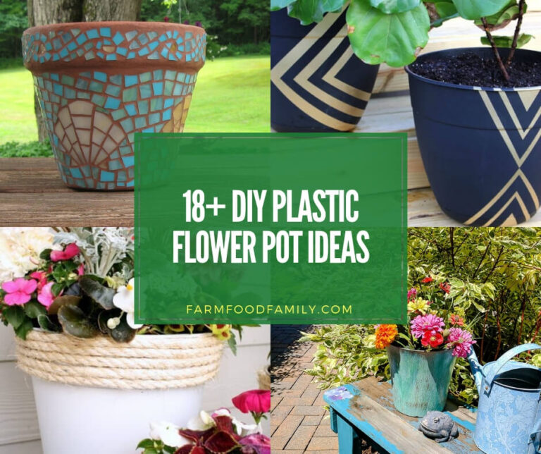 18+ DIY Plastic Flower Pot Makeover Projects