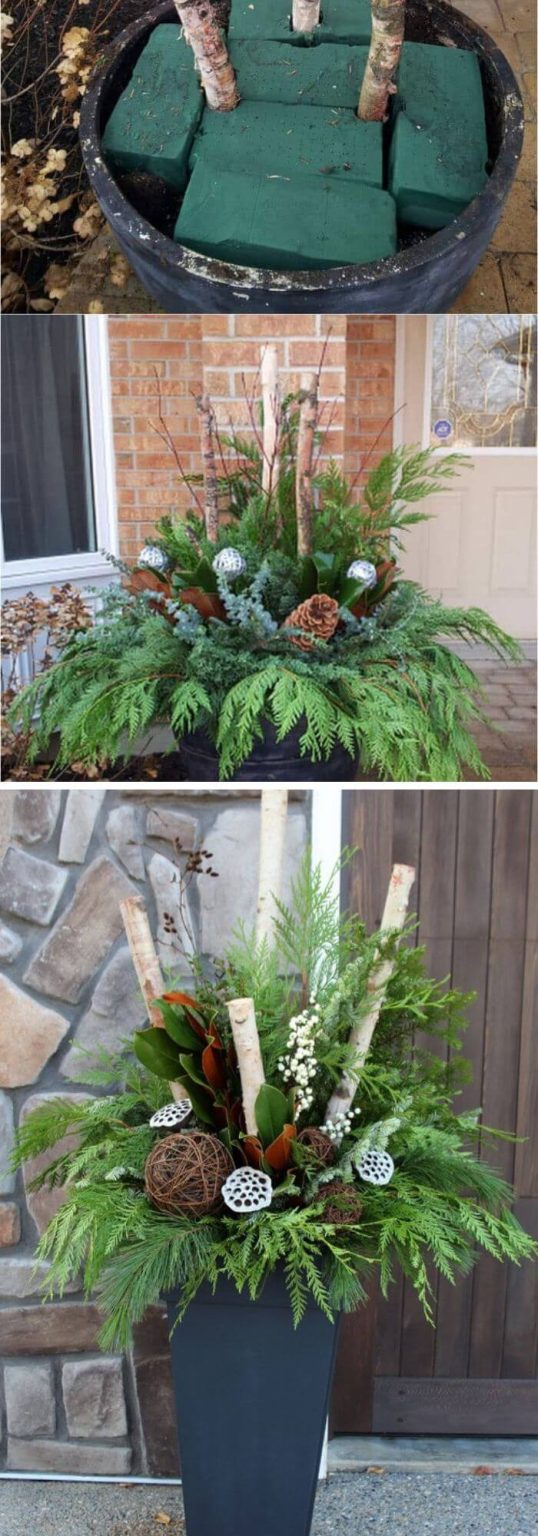 21+ Beautiful Outdoor Christmas Planter Decor Ideas & Designs For 2024
