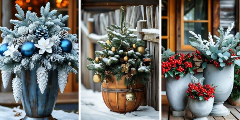 41+ Stunning Outdoor Christmas Planter Ideas That Will Wow Your Neighbors