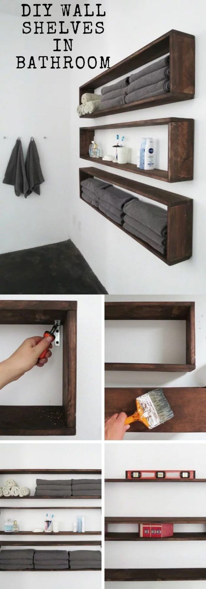32+ Creative DIY Bathroom Shelf Ideas For Storage Solution – FarmFoodFamily