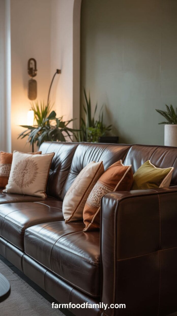 20+ Best Dark Brown Leather Sofa Decorating Ideas and Designs [2026 ]