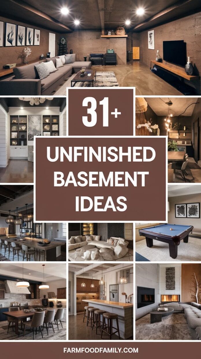 31+ Unfinished Basement Ideas & Designs To Spruce Up Your Room (2025)