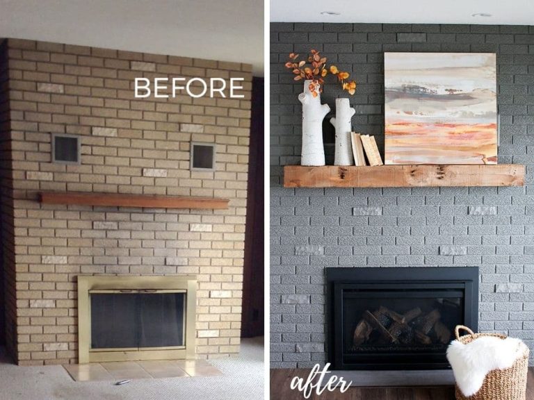35+ Best DIY Painted Brick Fireplace Makeover Ideas (Before and After)