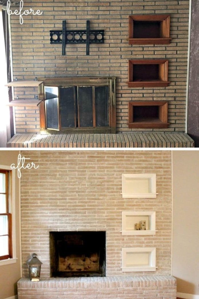 35+ Best DIY Painted Brick Fireplace Makeover Ideas (Before and After)