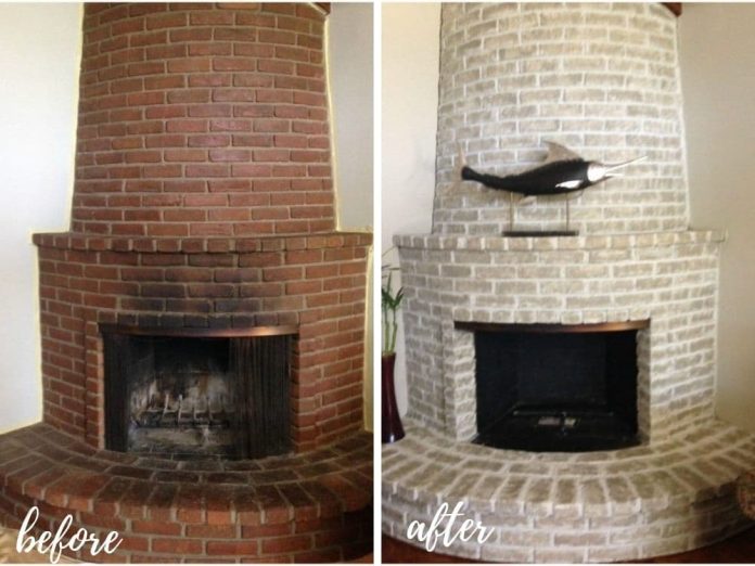 35+ Best DIY Painted Brick Fireplace Makeover Ideas (Before and After)