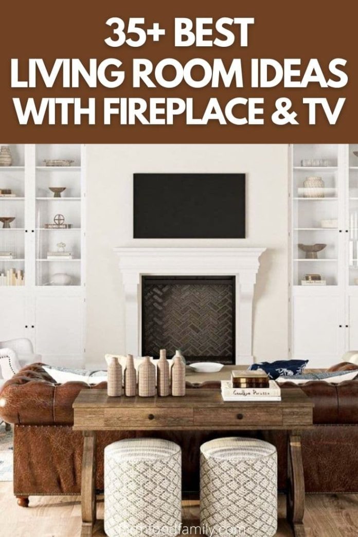 35+ Best Living Room Ideas With Fireplace and TV (Photos) For 2024