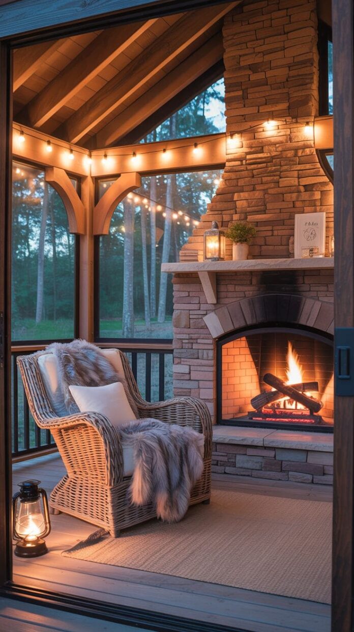 30 Best Screened in Porch with Fireplace Ideas & Designs (2026)