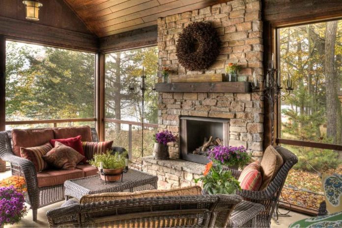 30 Best Screened in Porch with Fireplace Ideas & Designs (2024)