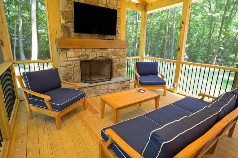 30 Best Screened in Porch with Fireplace Ideas & Designs (2024)