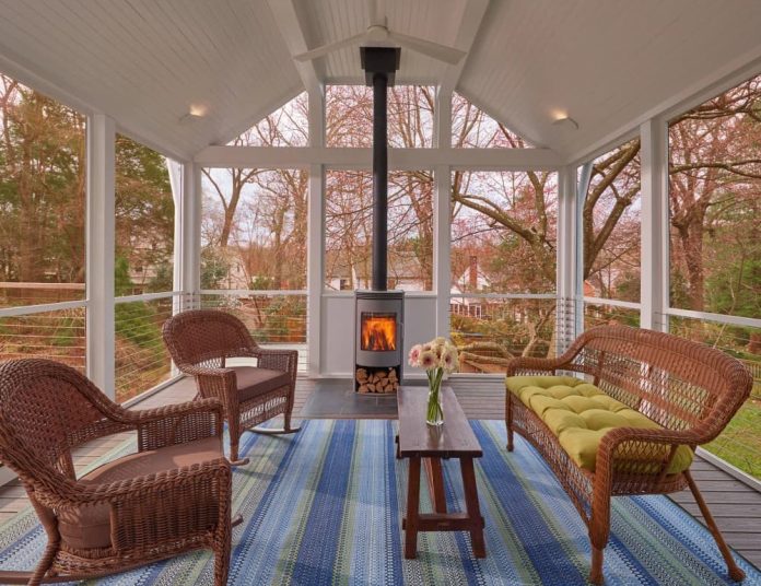 30 Best Screened in Porch with Fireplace Ideas & Designs (2024)