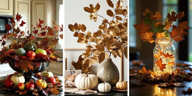65+ Creative Home Decorations With Leaves This Fall