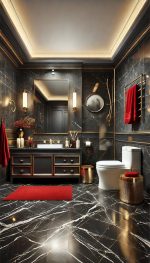 10 Dramatic Red and Black Bathroom Designs for Daring Decorators (2024)