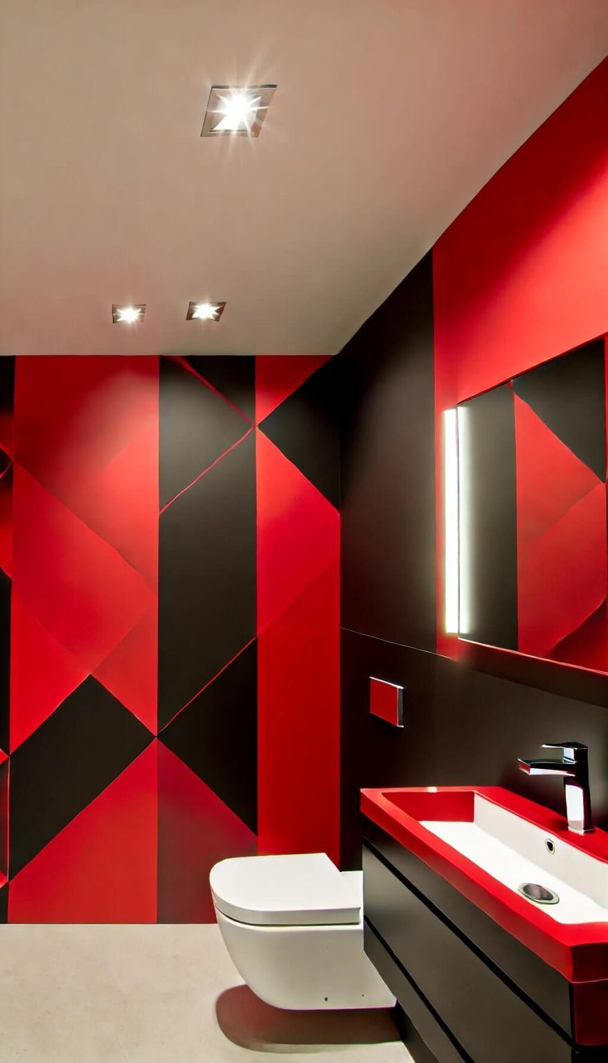 10 Dramatic Red and Black Bathroom Designs for Daring Decorators (2024)