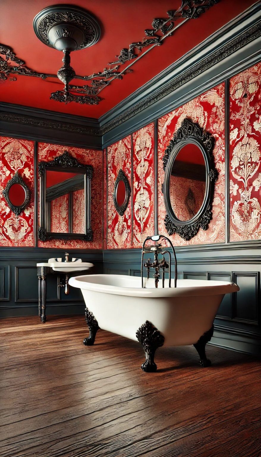 10 Dramatic Red and Black Bathroom Designs for Daring Decorators (2024)