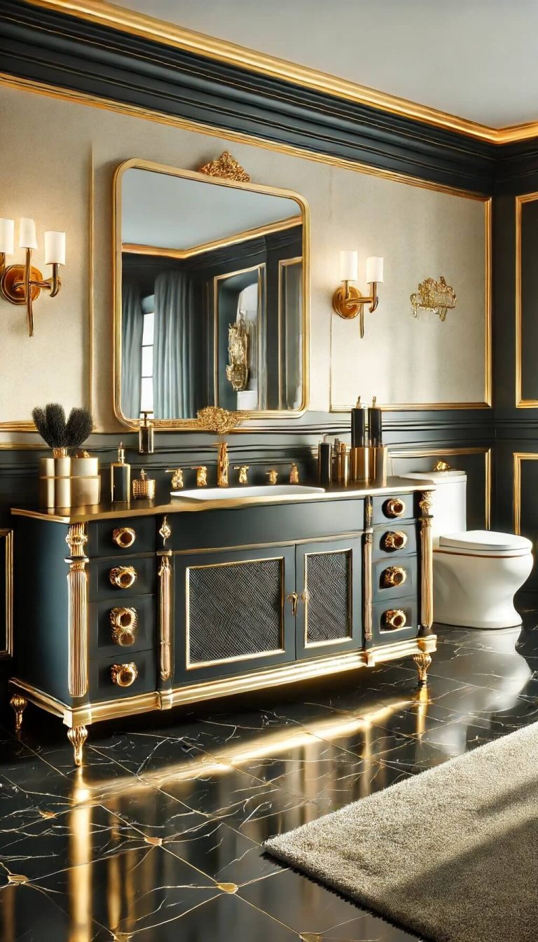 20 Gorgeous Black and Gold Bathroom Ideas to Impress Your Guests (2024)