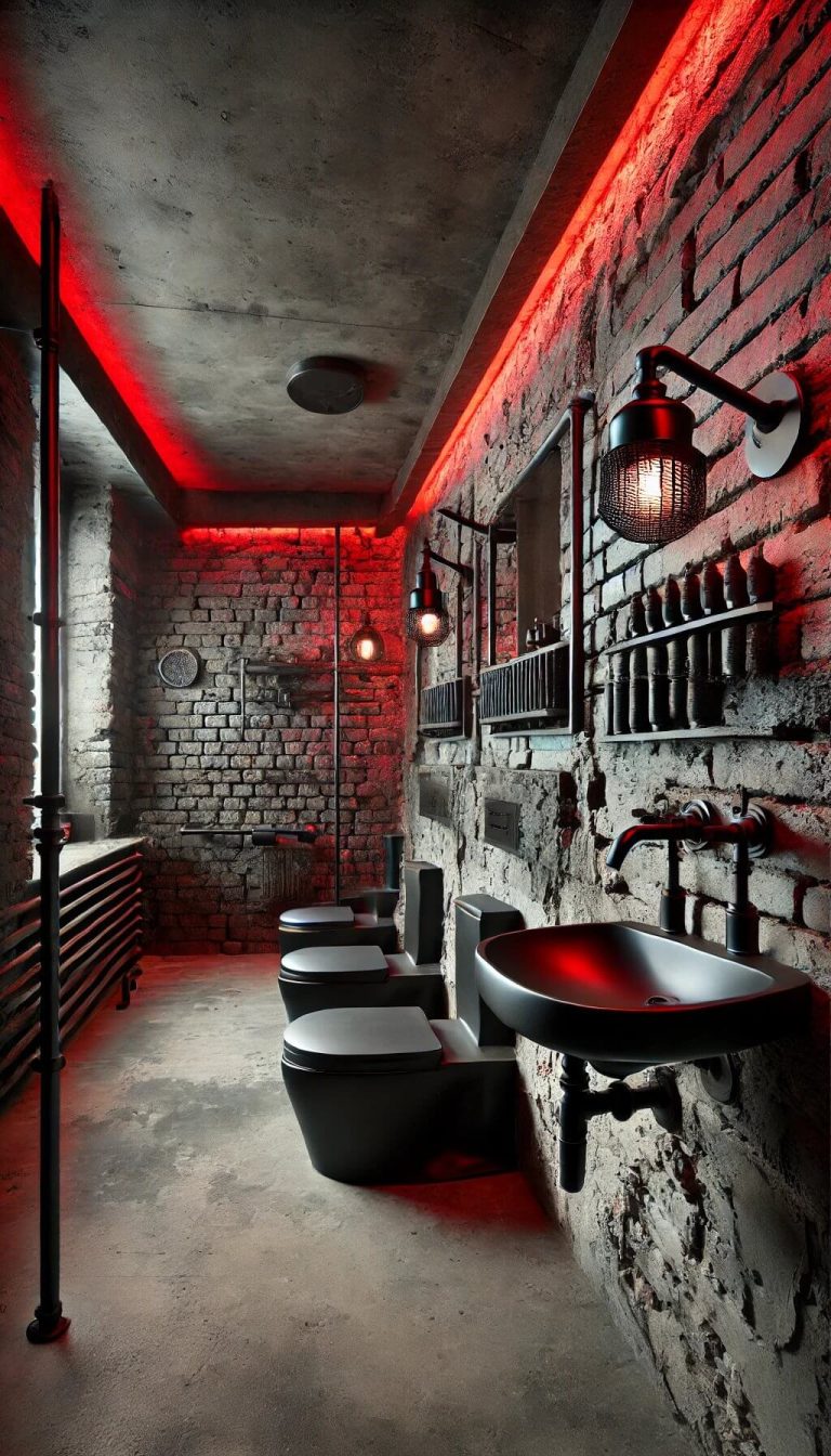 10 Dramatic Red and Black Bathroom Designs for Daring Decorators (2024)