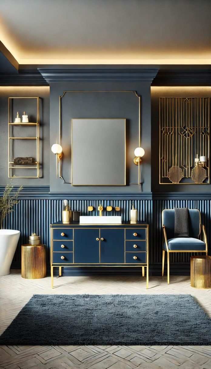 45+ Bold Navy Blue Bathroom Ideas That Make a Statement | FarmFoodFamily