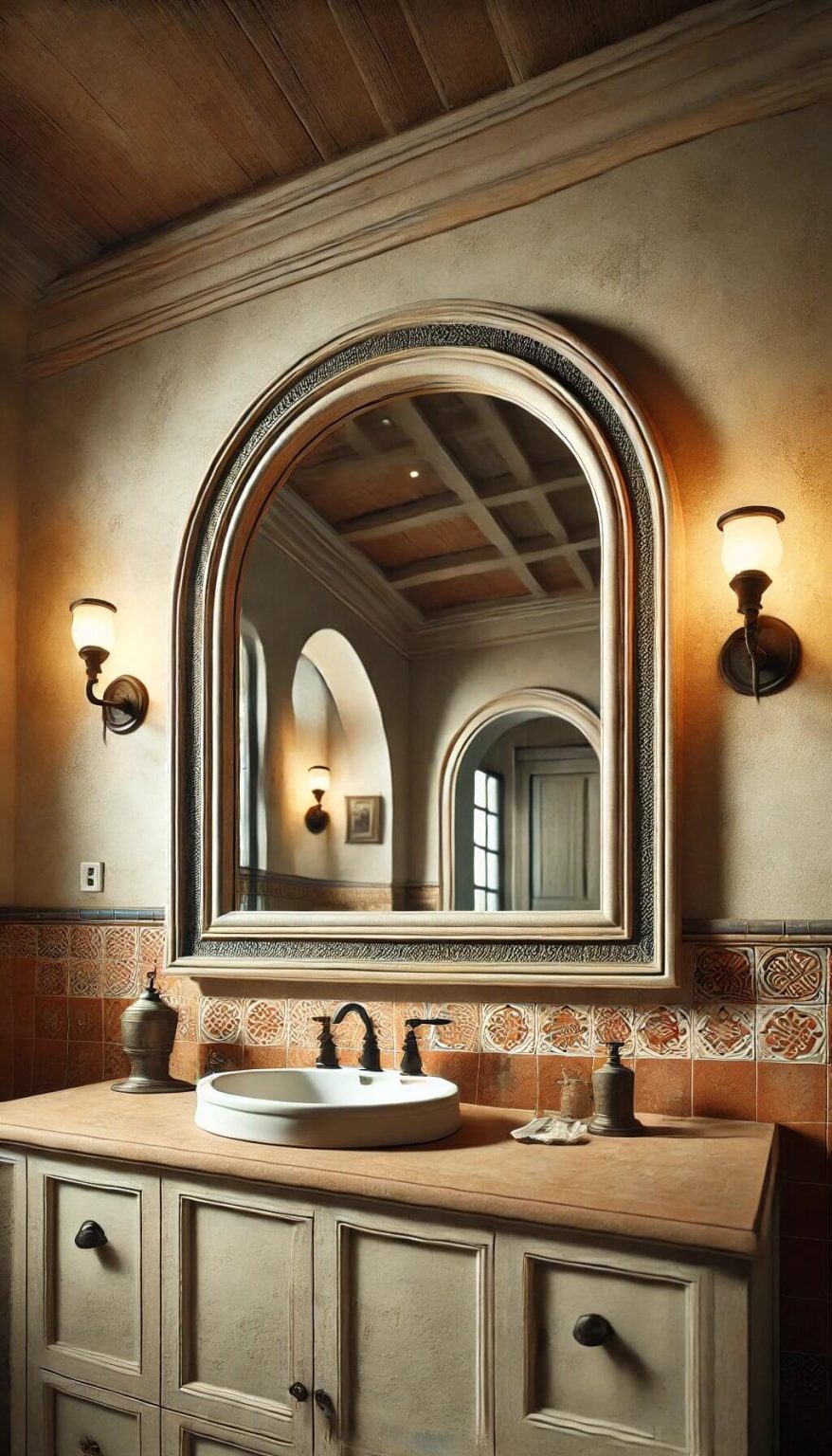Mediterranean Style Bathroom Mirror – Elevate Your Space with Timeless Elegance