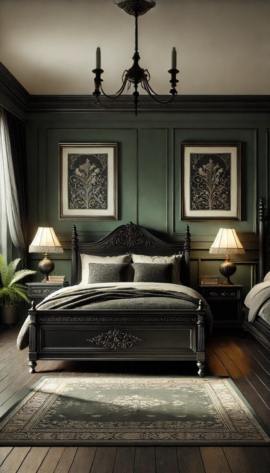55+ Chic Black and Dark Green Bedroom Ideas for a Trendy Look (2024)