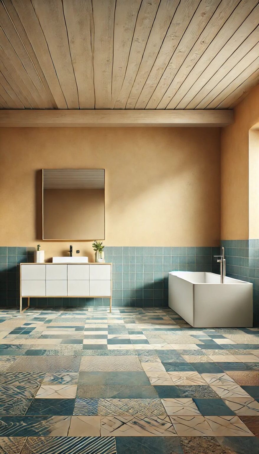 15 Stunning Colors That Complement Blue Bathroom Tile Flooring