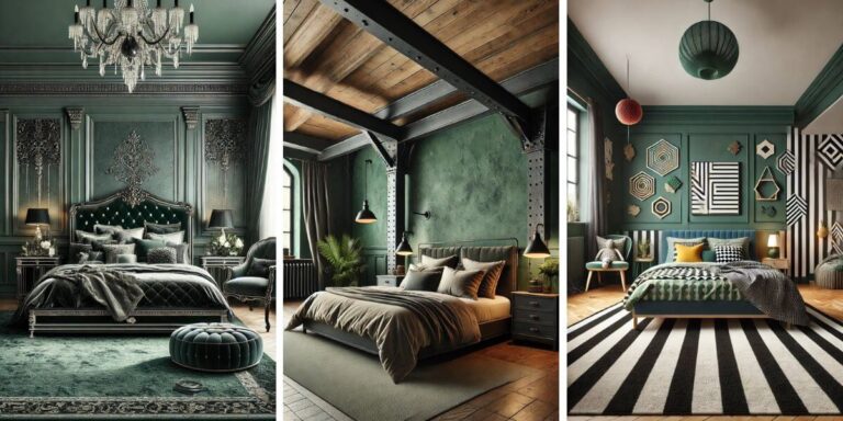 55+ Chic Black and Dark Green Bedroom Ideas for a Trendy Look