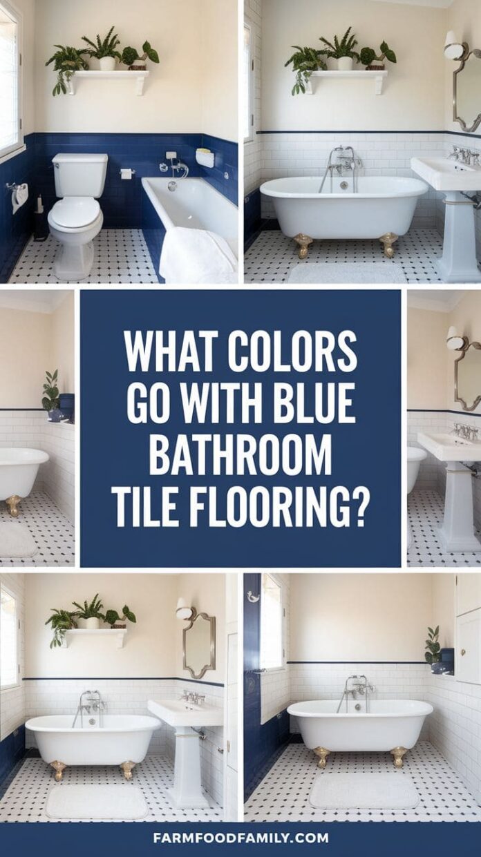 15 Stunning Colors That Complement Blue Bathroom Tile Flooring