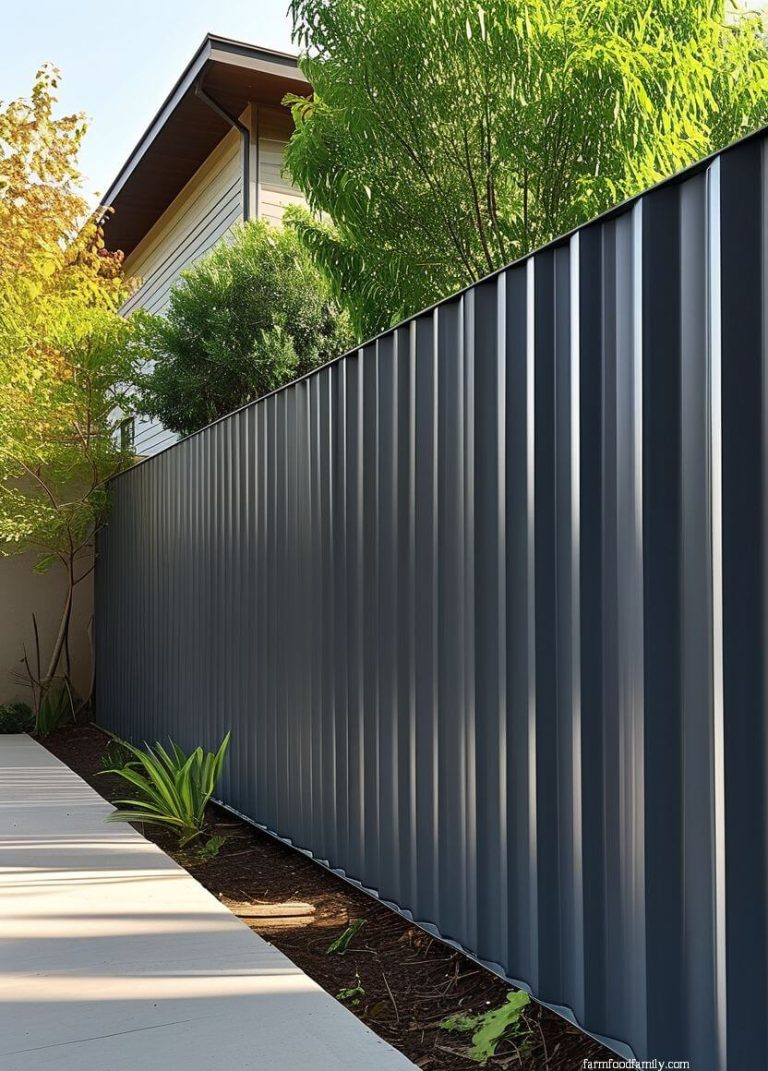 Horizontal Corrugated Metal Fencenull