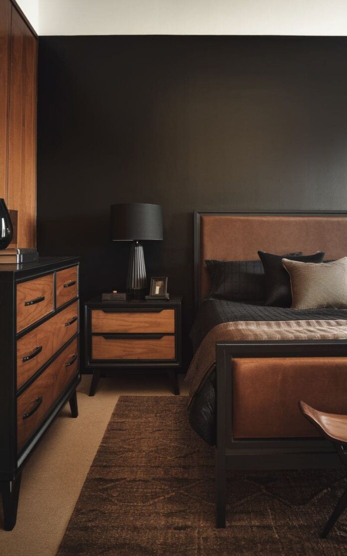 Black And Brown Bedroom Walls