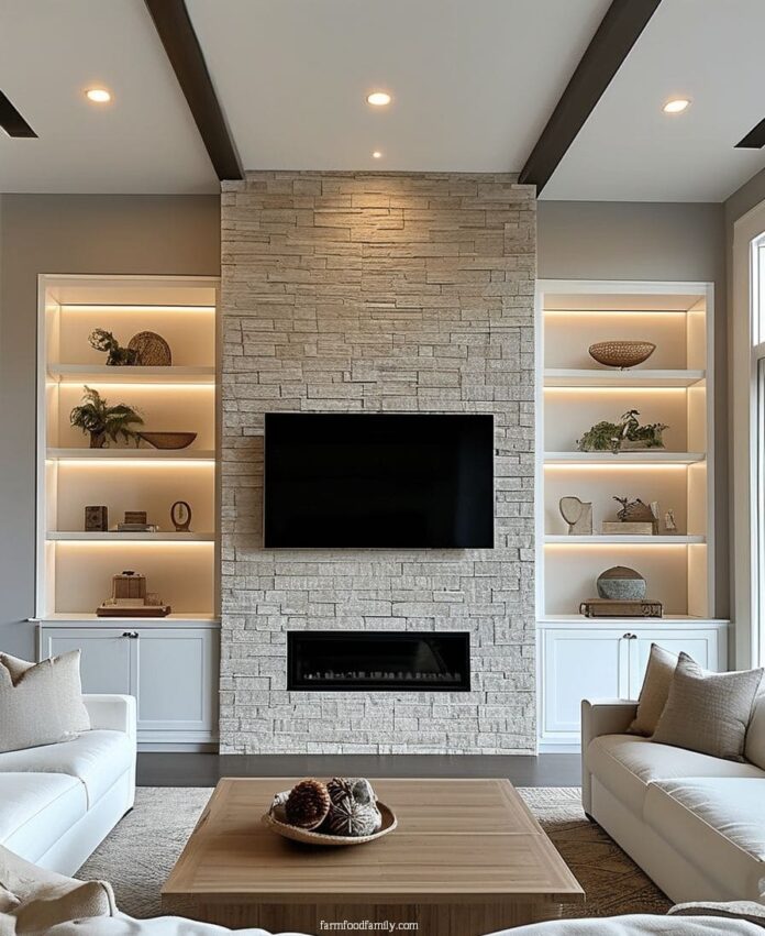 80+ Practical Built-In Shelves That Instantly Upgrade Your Living Room ...