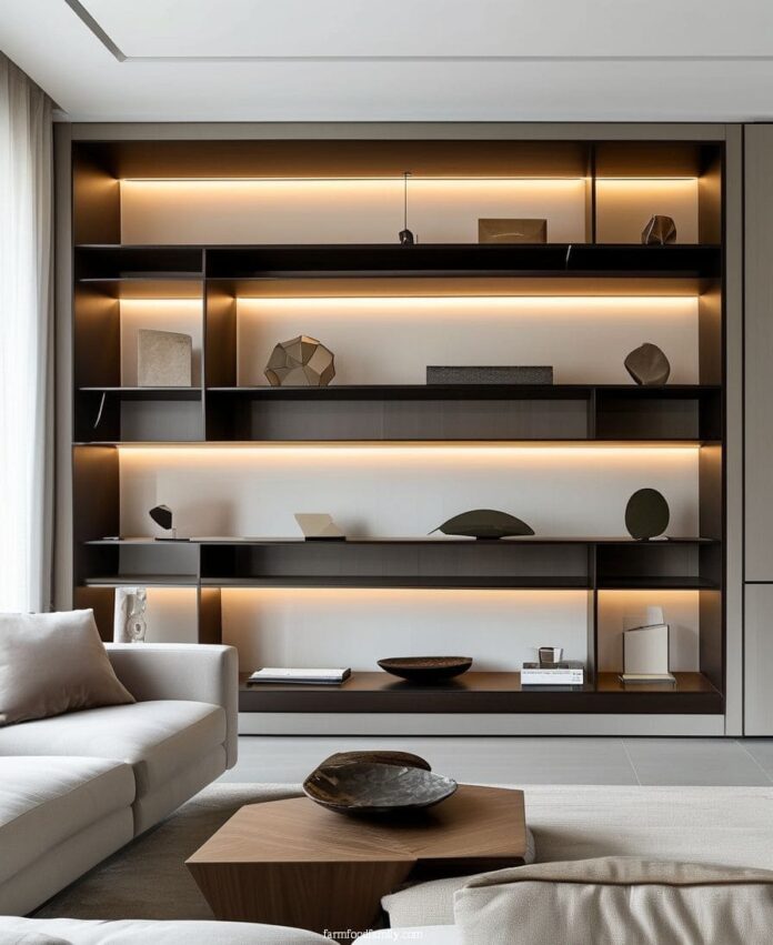 80+ Practical Built-In Shelves That Instantly Upgrade Your Living Room ... - Built-In Shelving For A Penthouse Apartment