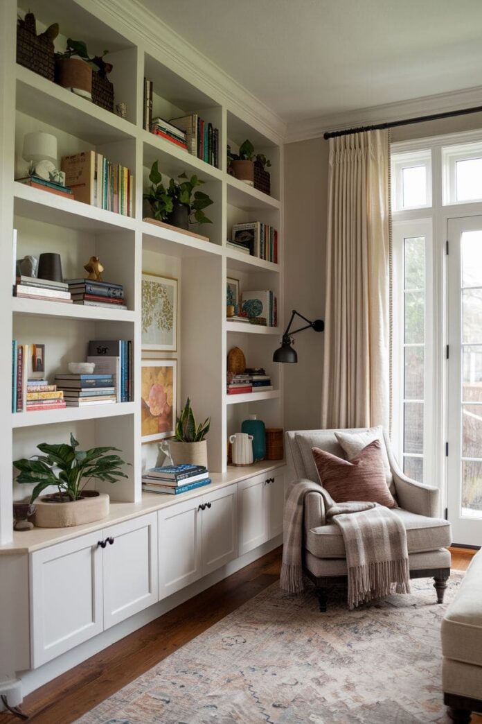 80+ Practical Built-In Shelves That Instantly Upgrade Your Living Room ...