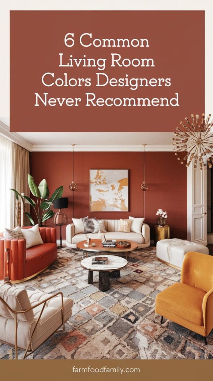 6 Common Living Room Colors Designers Never Recommend In 2025