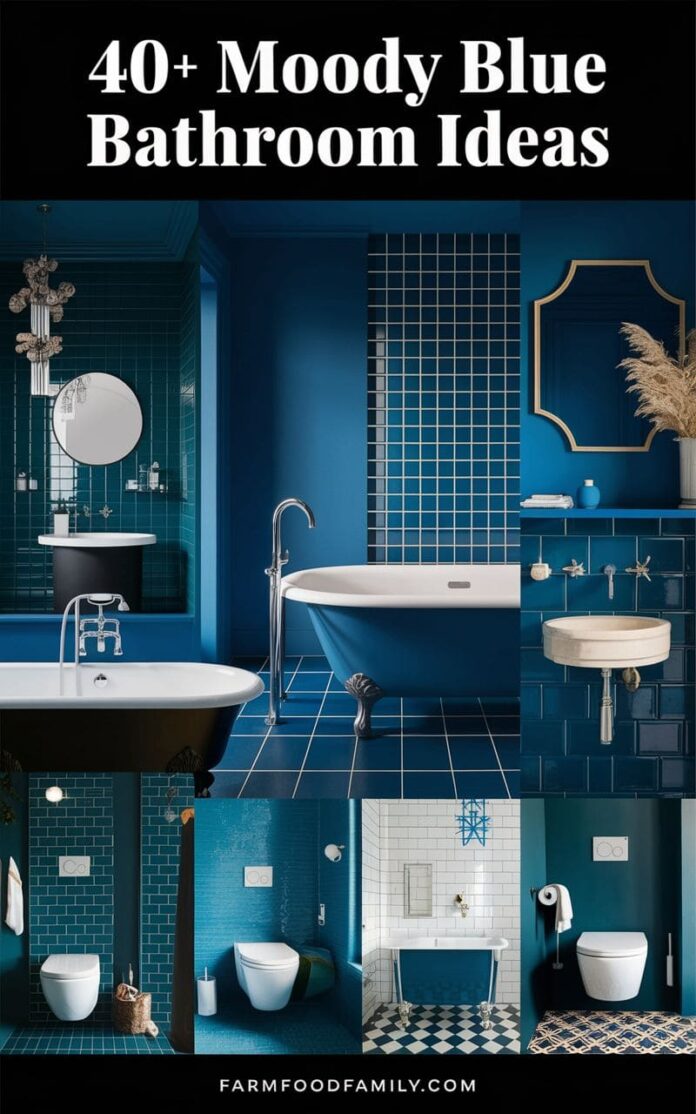 40+ Stunning Moody Blue Bathroom Ideas to Upgrade Your Oasis (2025)