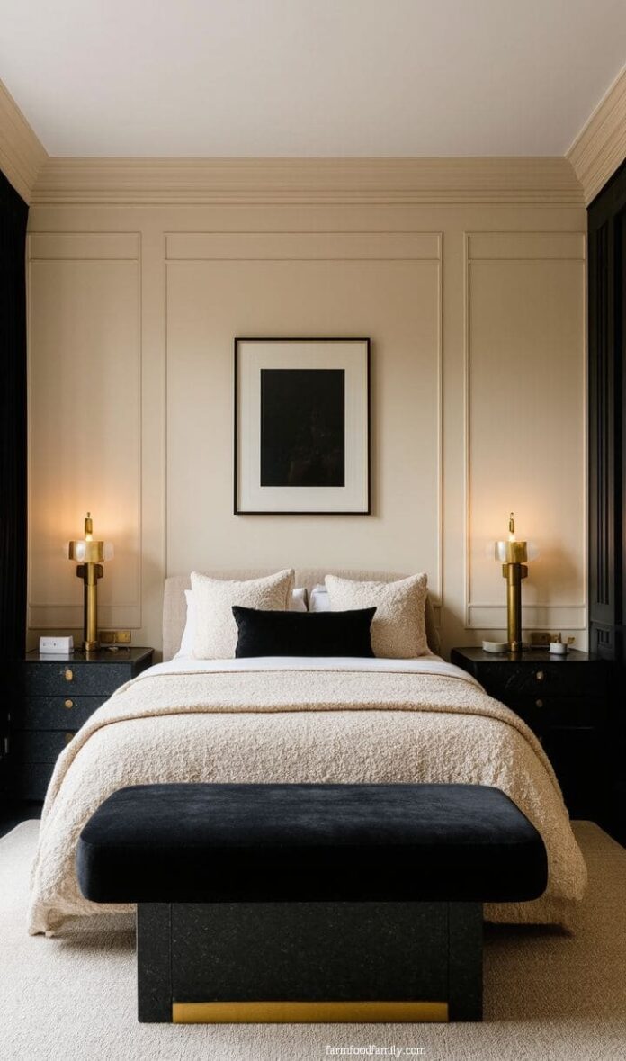 40+ Cozy Beige and Black Bedroom Ideas You’ll Instantly Love (2025 ...