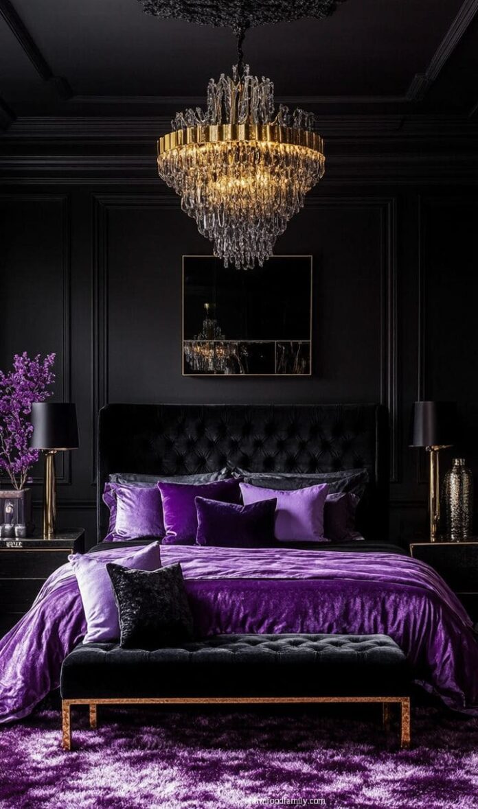 30+ Jaw-Dropping Purple and Black Bedroom Ideas for a Glamorous Look ...