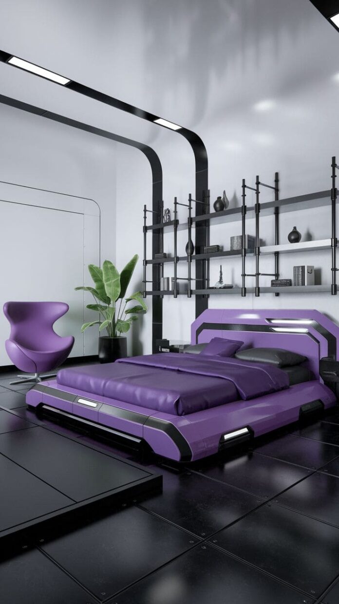 30+ Jaw-Dropping Purple and Black Bedroom Ideas for a Glamorous Look ...