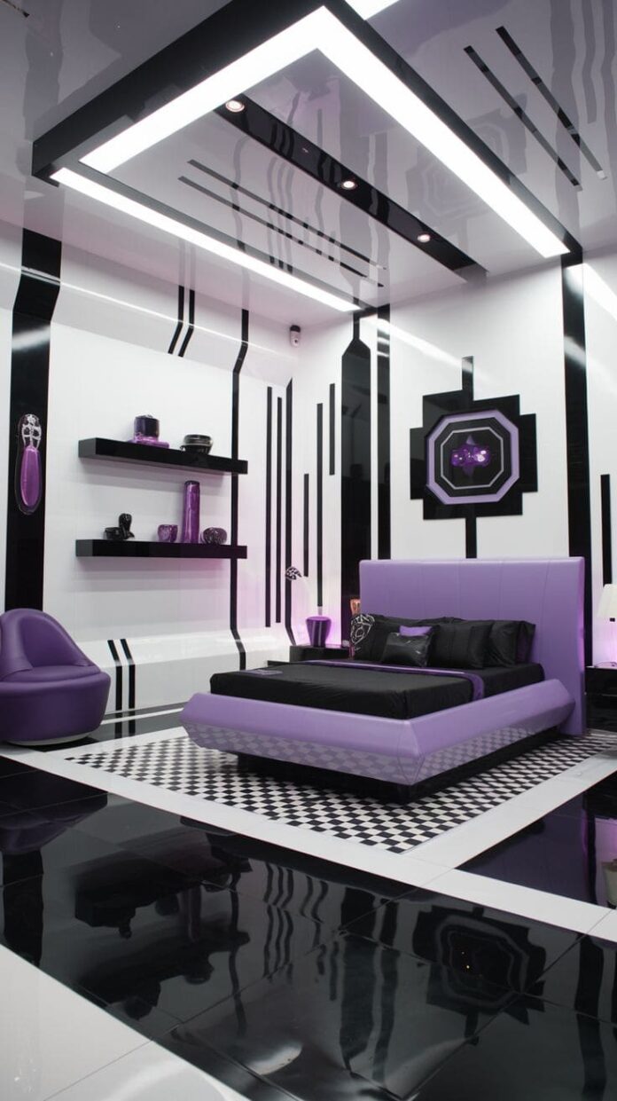 30+ Jaw-Dropping Purple and Black Bedroom Ideas for a Glamorous Look ...