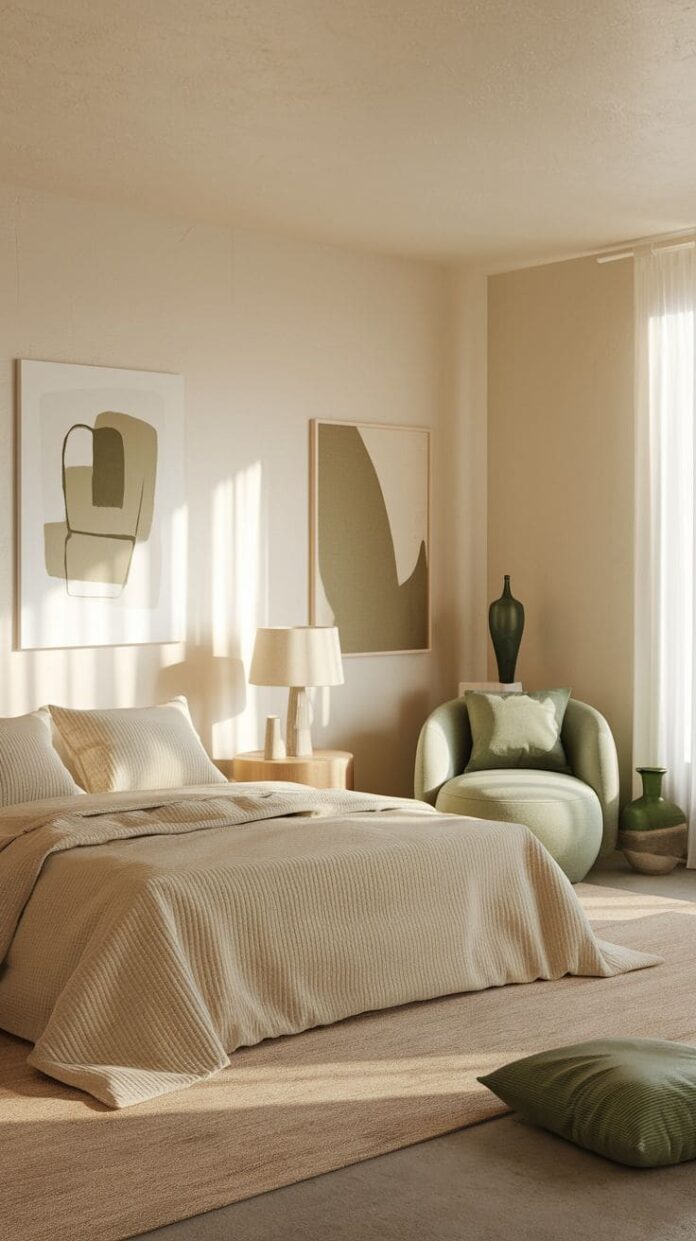 40+ Cozy Beige and Sage Green Bedroom Ideas You’ll Adore (2025 ...