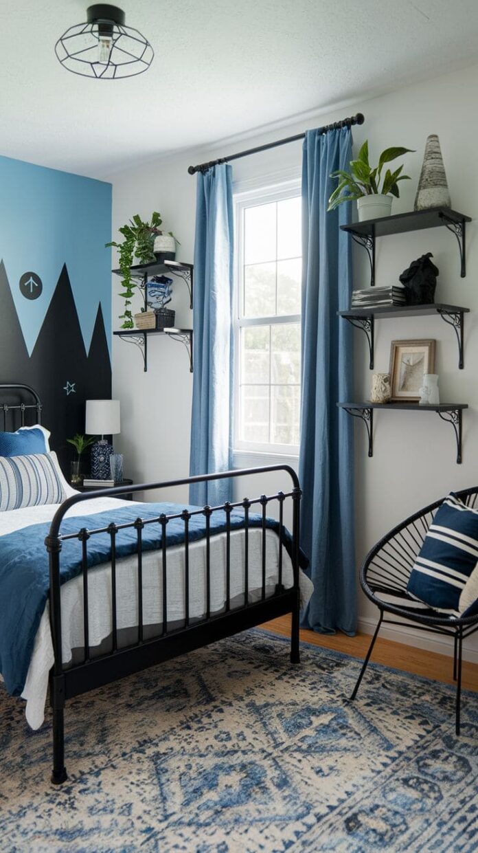 40+ Stunning Blue and Black Bedroom Ideas You’ll Instantly Love (2026 ...