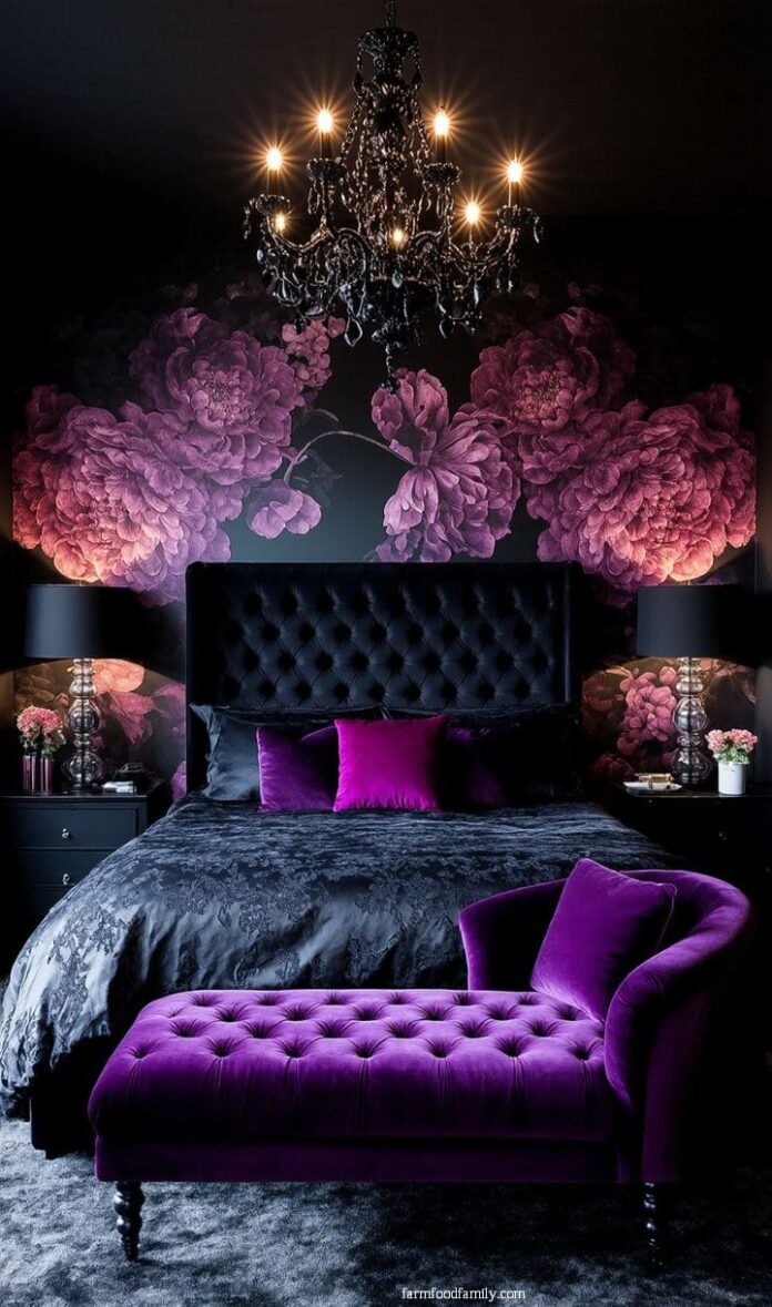30+ Jaw-Dropping Purple and Black Bedroom Ideas for a Glamorous Look ...