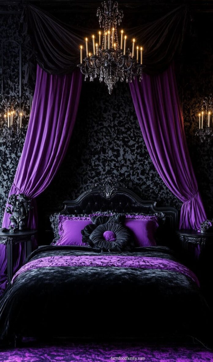 Light Purple And Black Bedroom Ideas