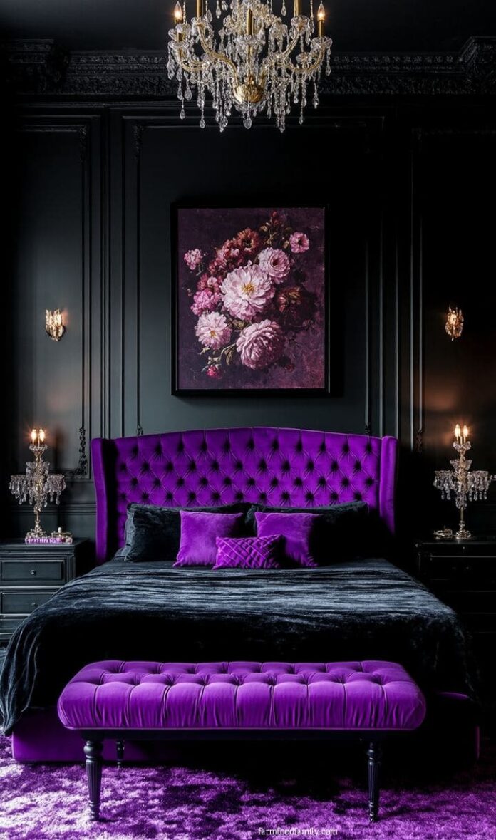 30+ Jaw-Dropping Purple and Black Bedroom Ideas for a Glamorous Look ...