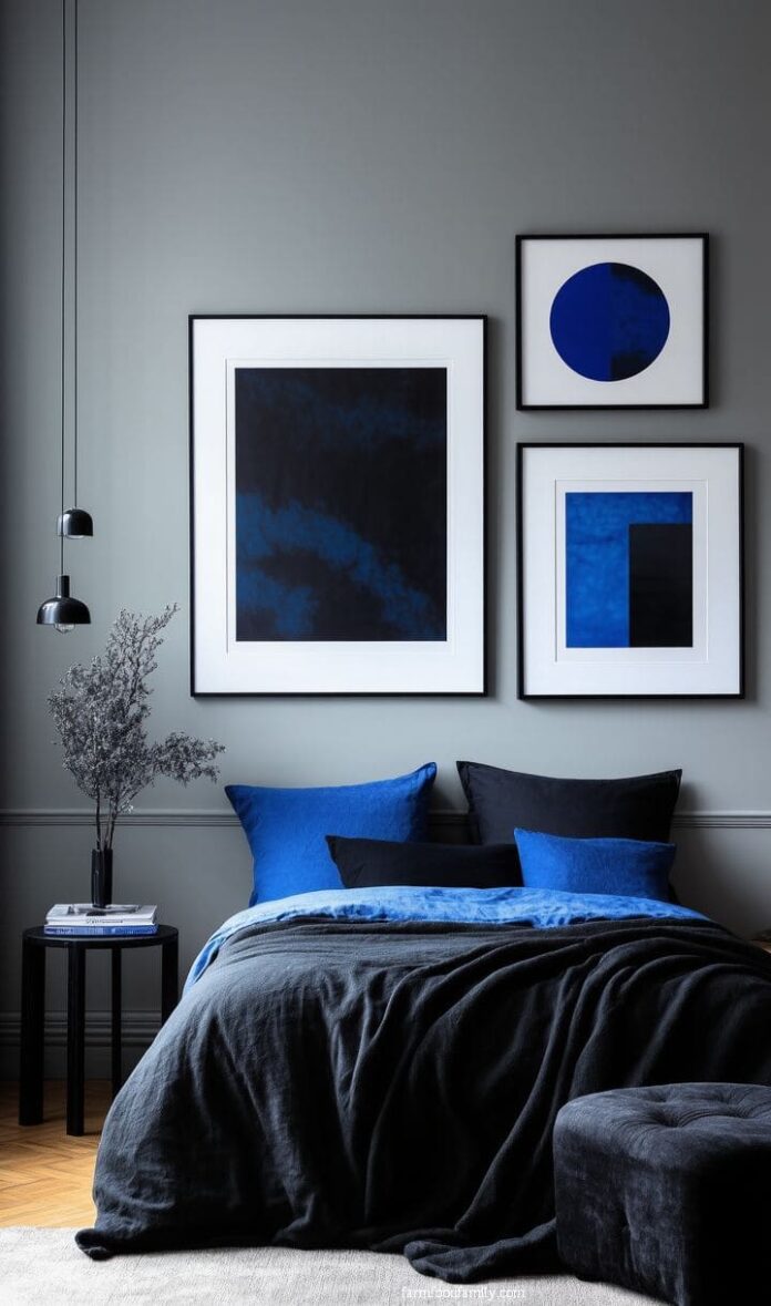 40+ Stunning Blue and Black Bedroom Ideas You’ll Instantly Love (2026 ...