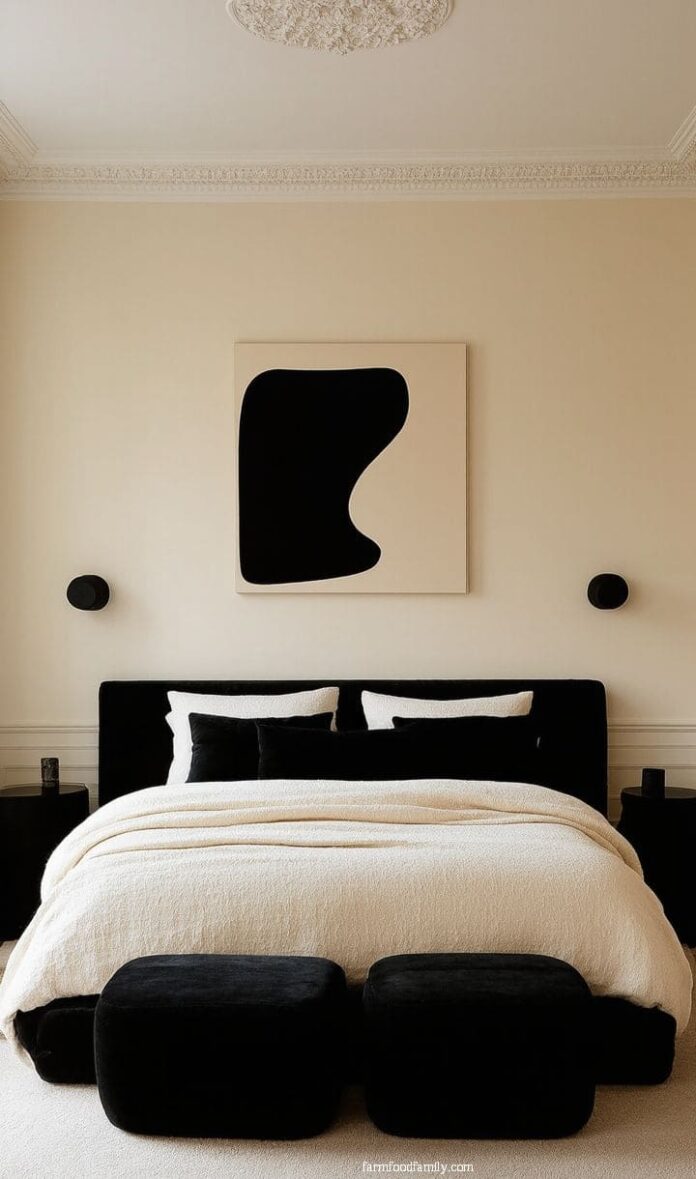 40+ Stunning Cream and Black Bedroom Ideas You’ll Want to Steal (2025) | FarmFoodFamily