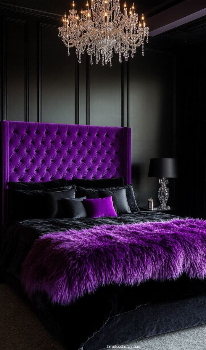 30+ Jaw-Dropping Purple and Black Bedroom Ideas for a Glamorous Look ...