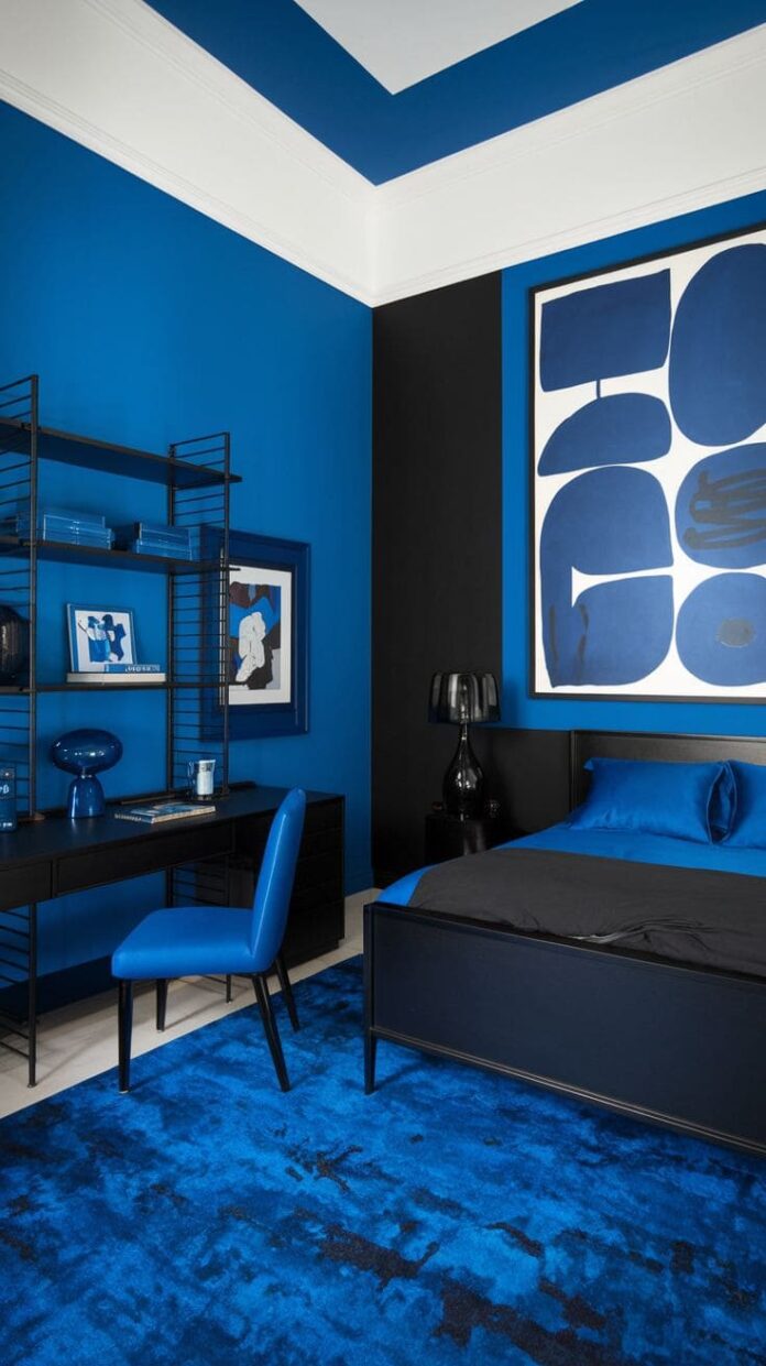 40+ Stunning Blue and Black Bedroom Ideas You’ll Instantly Love (2025 ...