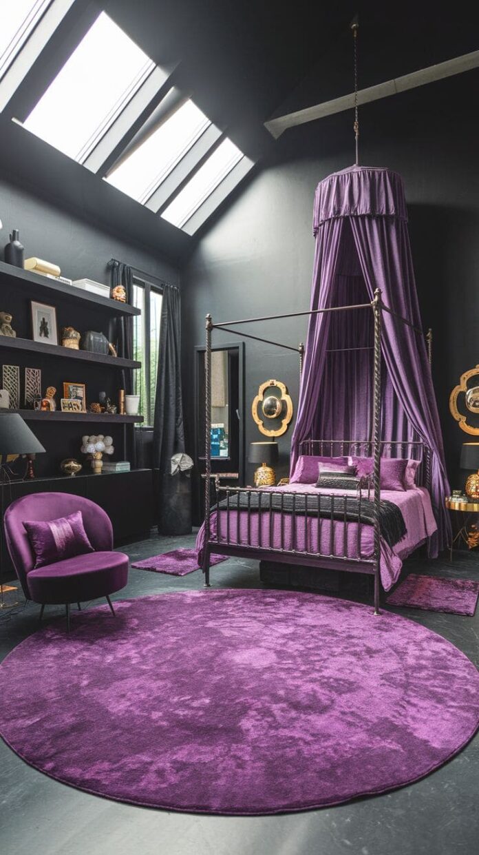 30+ Jaw-Dropping Purple and Black Bedroom Ideas for a Glamorous Look ...