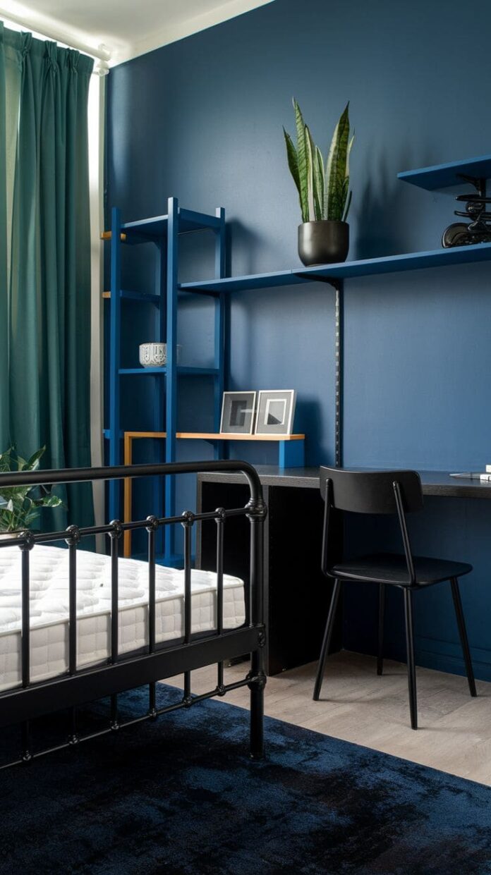 40+ Stunning Blue and Black Bedroom Ideas You’ll Instantly Love (2025 ...