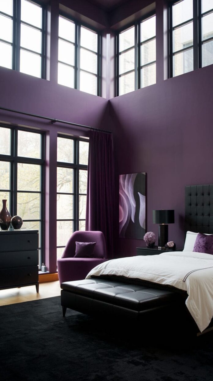 30+ Jaw-Dropping Purple and Black Bedroom Ideas for a Glamorous Look ...